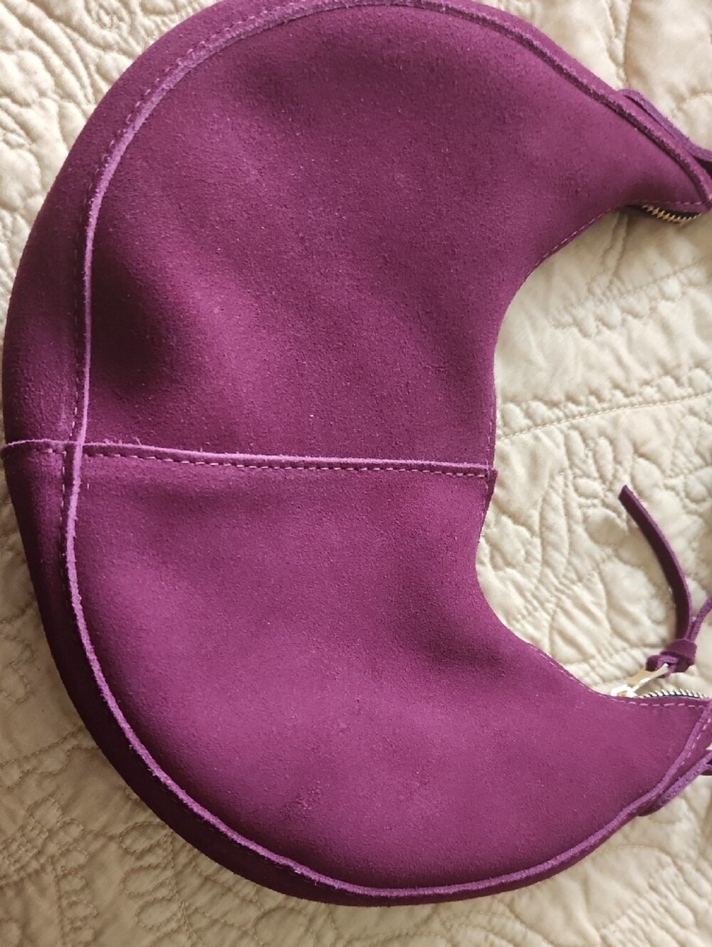 Portland Leather Purple Crescent Shoulder Bag size small - Picture 4 of 11
